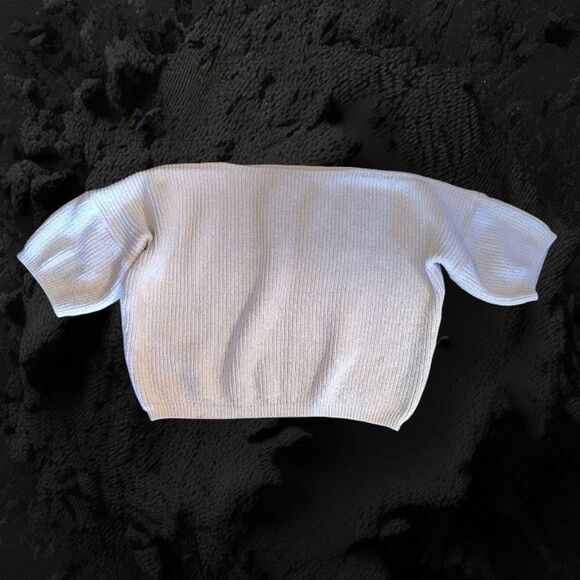 VTG San Miguel White Cable Knit 100% Cotton Oversized Sweater Medium - Picture 5 of 15